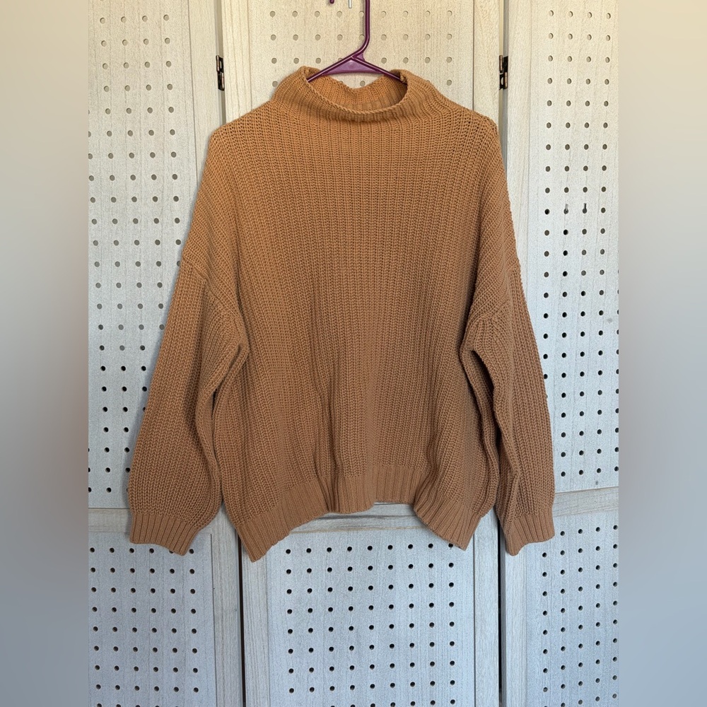 American Eagle Outfitters Camel Cowl Neck Sweater